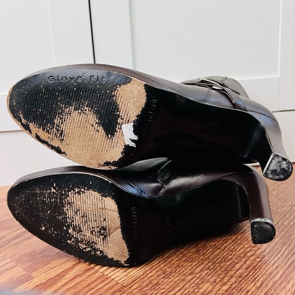 Gorgeous Antonio Melani 6.5M Brown Leather Strappy Buckled Heeled Booties - Picture 6 of 9